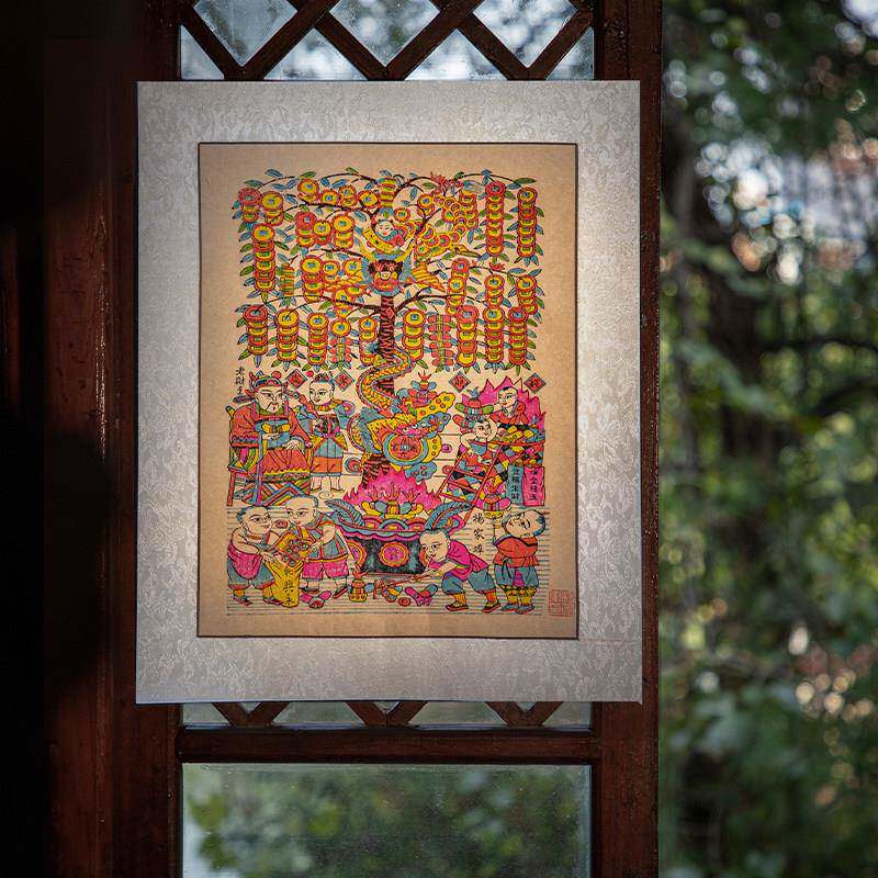杨家埠年画 门神墙贴画2025新款手工木版画怀旧老式家居装饰摆件