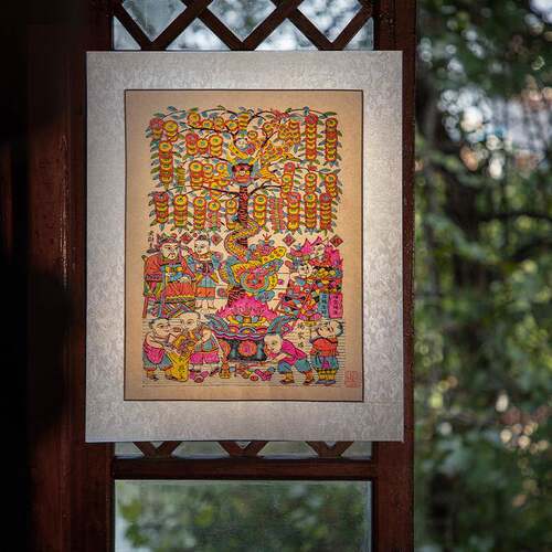 杨家埠年画 门神墙贴画2025新款手工木版画怀旧老式家居装饰摆件