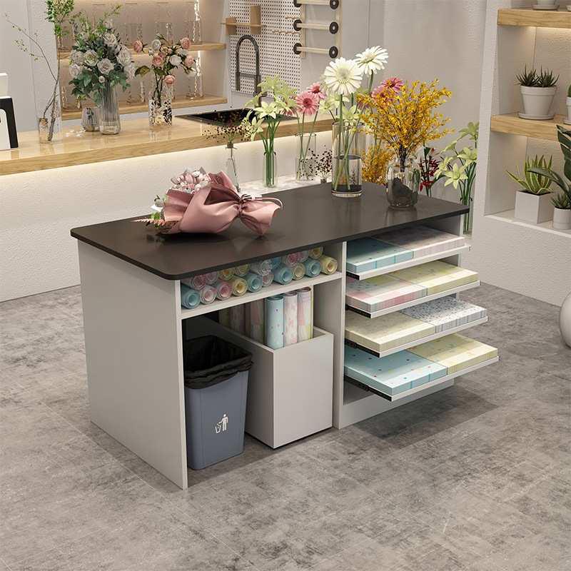操作台柜可高80包装纸收纳花架展示台多功能插花拉花店抽桌收银台