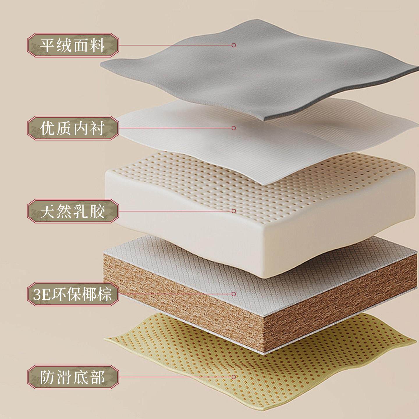 新中式飘窗垫窗台垫定制2025新款阳台垫子可拆洗椰棕乳胶榻榻米垫