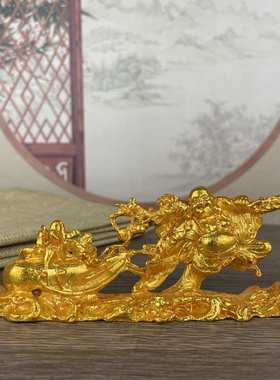 茶三福禄寿摆件老物宠小仙古玩旧藏金佛鎏金藏传佛摆件财神藏家用