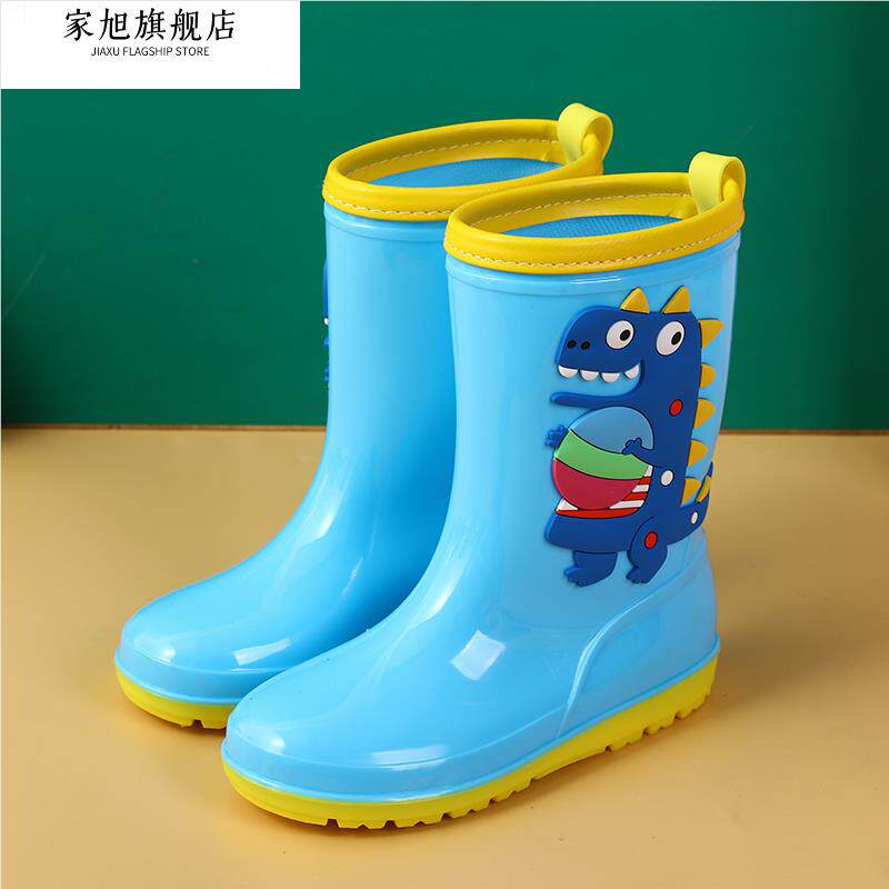 1-16 YEARS OLD CHILDRENS HIGH-TOP RAIN BOOTS DINOSAUR CARTOON WATER BOOTS NON-SLIP SOFT BOTTOM WATERPROOF SHOES BOYS AND GIRLS TODDLER RUBBER SHOES
