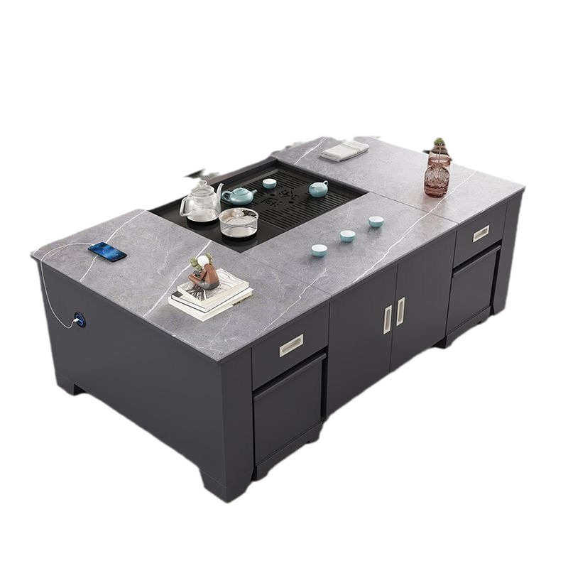 客厅自动升降岩板茶几办公室轻奢智能一体多功能泡茶火锅两用茶台,商业/办公家具,茶几,淘宝优惠券,粉丝福利购,淘宝优惠卷
