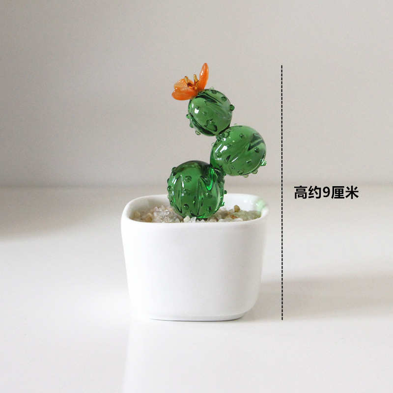 盆栽仿琉璃办公桌豆芽摆件肉淄博真多9zrt朋友仙人掌小孩子植物送