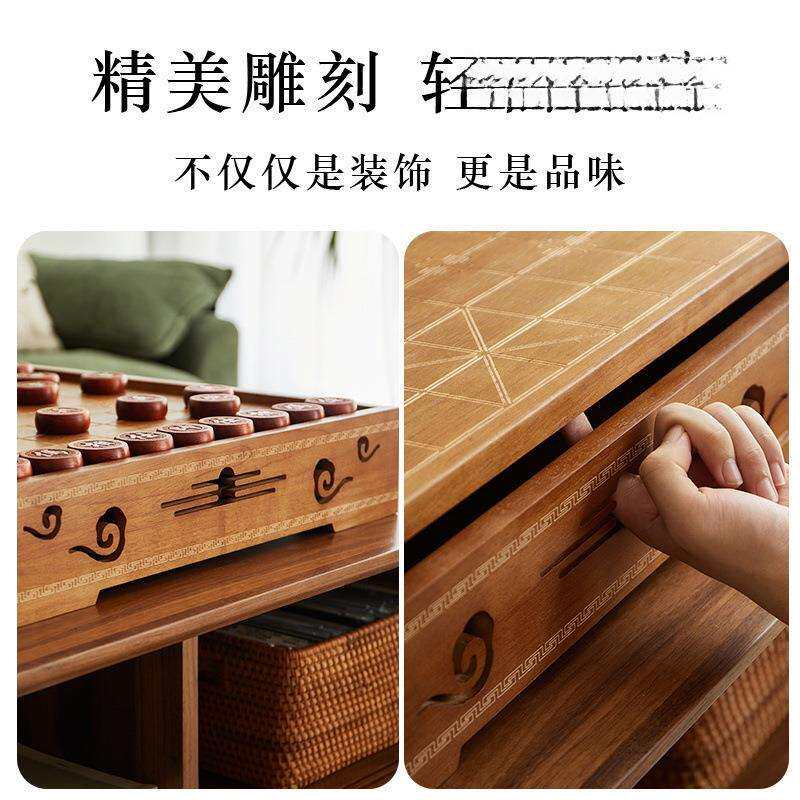象棋中国象棋围棋五子棋多合一棋桌棋盘全套实木双面棋墩双用