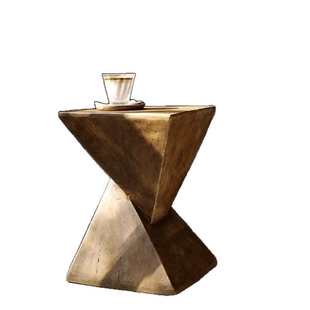 北欧极简约氧化镁茶几艺术民宿客厅沙发仿木纹边几创意卧室床头桌