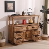 r实木餐边柜置物架厨柜房收纳柜储物入户玄关斗柜中古^柜客CH 016