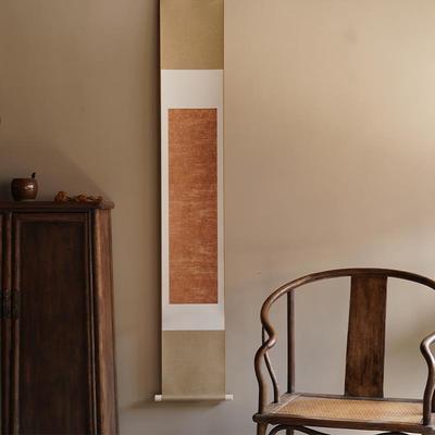 高档名一鹿 |禅是意空白卷轴茶挂宣纸毛笔书法生半熟经心挂轴装饰