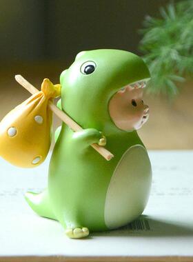 创意可爱卡通小龙宝宝摆件树脂动物装饰品桌面送男女朋友生日礼物