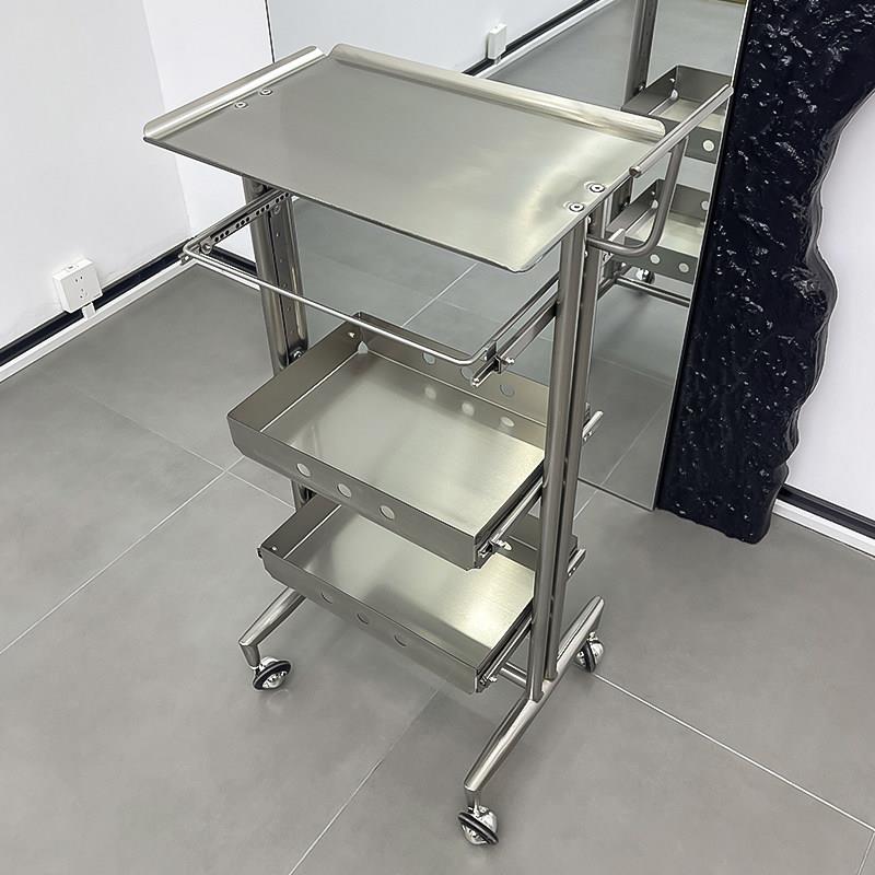 美容院多功能小推车理髲店发廊专用移动压克力折叠杠车美甲工具车