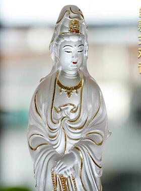古法琉璃观音佛像家用车载立莲送子坐莲贴金念珠如意多种神像摆件