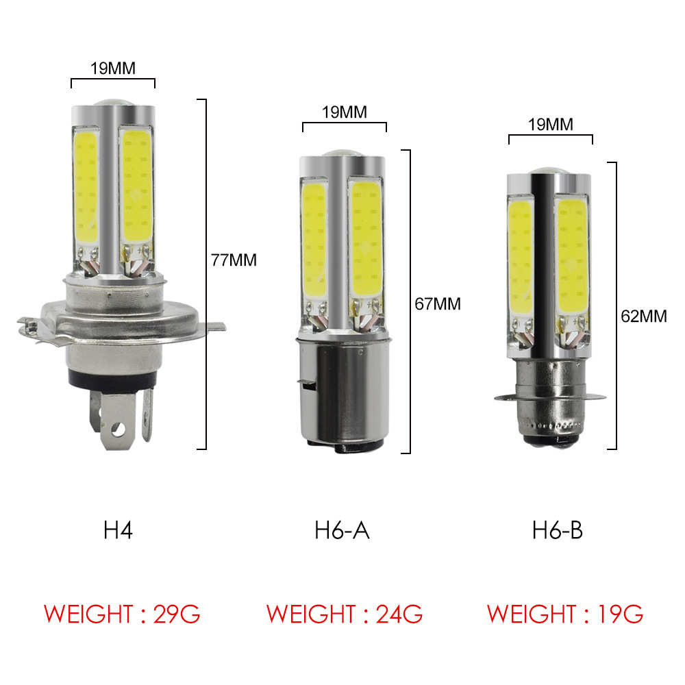 P15D-25-3  摩托车LED大灯前照灯 H6单爪 四面COB发光 H4远近光灯
