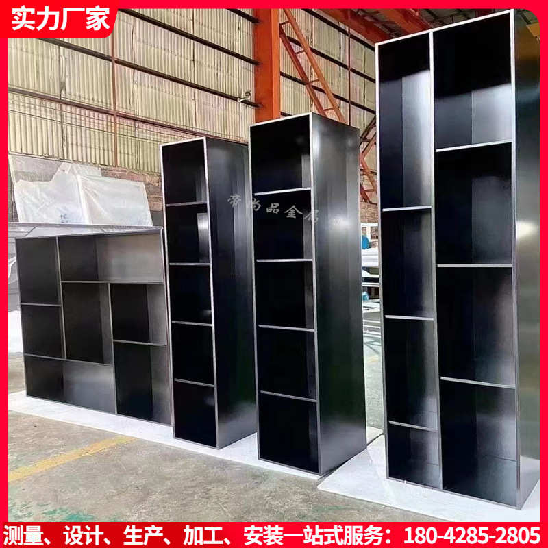 不锈钢金属钢板柜装饰展示柜客厅电视柜书柜置物柜壁龛嵌入式安装
