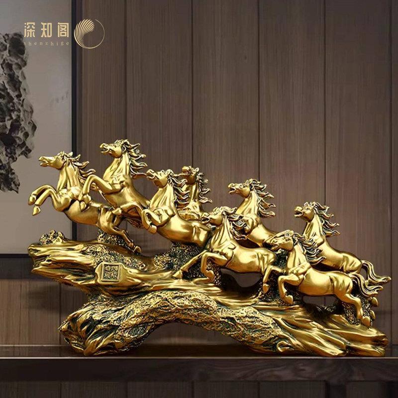 骏马招财摆件马年吉祥物办公室客厅高档装饰品开业礼品送领导朋友