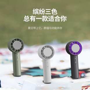 跨境2024新款 涡轮桌面usb充电冷敷迷你fan 手持制冷风扇登山扣立式