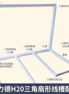 艾力德PVC线槽配件H20拐角阳角阴角收纳电线保护线路白色灰色