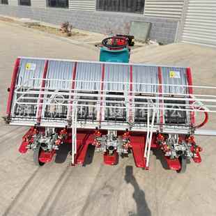 出口东南亚独轮插秧机双植臂6行插秧300行距可调 水稻种植机