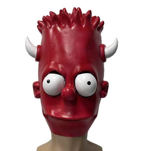 辛普森面具Simpsons电影角色人物恶魔之子乳胶道具万圣节假面装扮