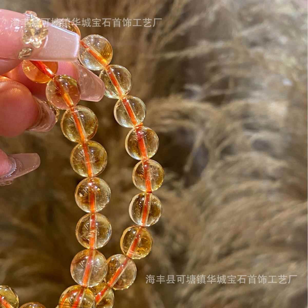 【巧恩】天然水晶大金霸手链DIY饰品手串个性小众水晶黄塔晶