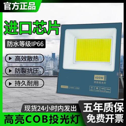 亚明LED室外投光灯大功率COB户外防水照明灯50w射灯工程灯泛光灯
