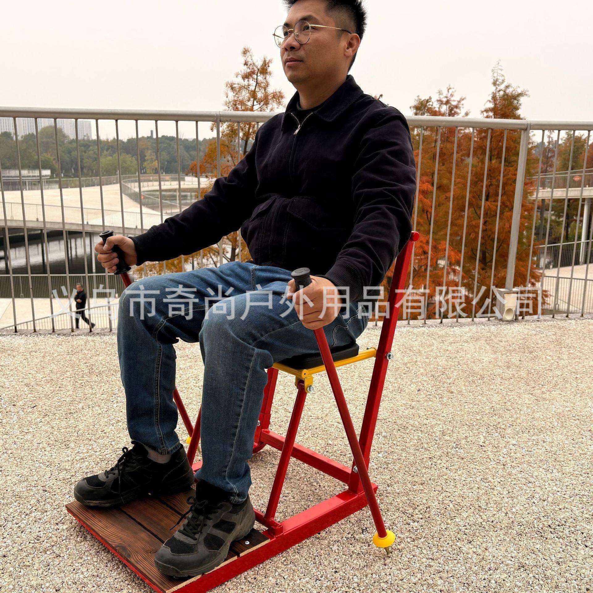 滑雪场双人儿童滑雪板雪橇车成人冰雪骑马式冰车爬犁加厚滑雪车