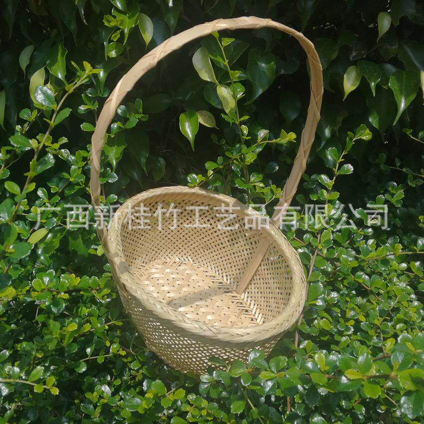 竹编手提镂空篮粽子篮水果吊花篮编织鸡蛋篮源头厂家