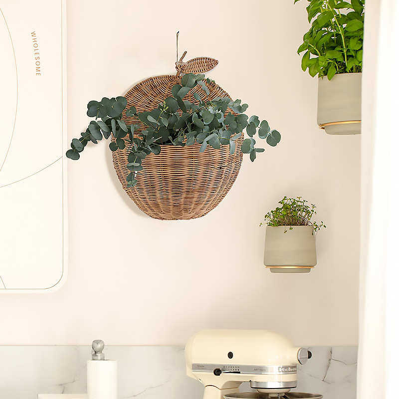 美式家居挂饰藤编壁挂花篮手工编织挂篮草编吊篮绿萝壁挂式收纳筐,收纳整理,其他收纳篮,淘宝优惠券,粉丝福利购,淘宝优惠卷