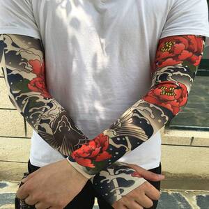 2026新款冰袖男士防晒纹身袖套男花臂刺青女士冰丝手袖护臂套袖夏