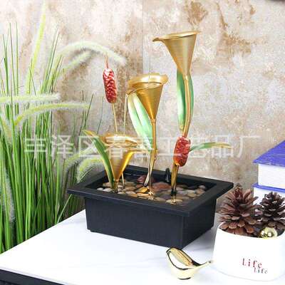home decor跨境招财流水摆件电视柜办公室前台桌面摆件循环流水