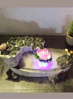 高档创中意式假山业流水水喷泉摆件客厅风水轮鱼缸加湿器开招财落