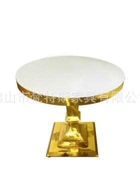 不锈钢出专业口婚化庆餐台钢玻璃面圆桌酒42664店宴会婚庆桌子