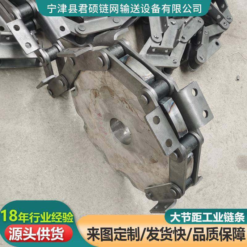 大节距工业链条斗耳链条大直径滚珠非标链单双排耐磨损大节距链条