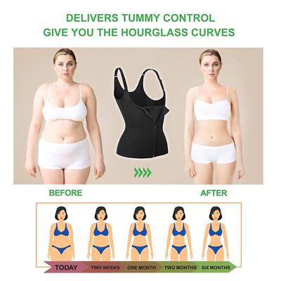 Waist Trainer Zipper Corset Body Shaper 束腰上半身塑身背心女