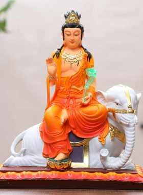 文殊佛像普贤神像居家供奉华严三圣树脂文殊普贤菩萨佛像摆件