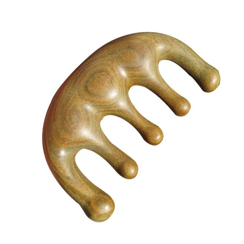 头皮按摩梳子脱发头部经络梳防眼部面部刮痧五齿按摩器五指檀木梳,美容护肤/美体/精油,男士唇部磨砂膏,淘宝优惠券,粉丝福利购,淘宝优惠卷