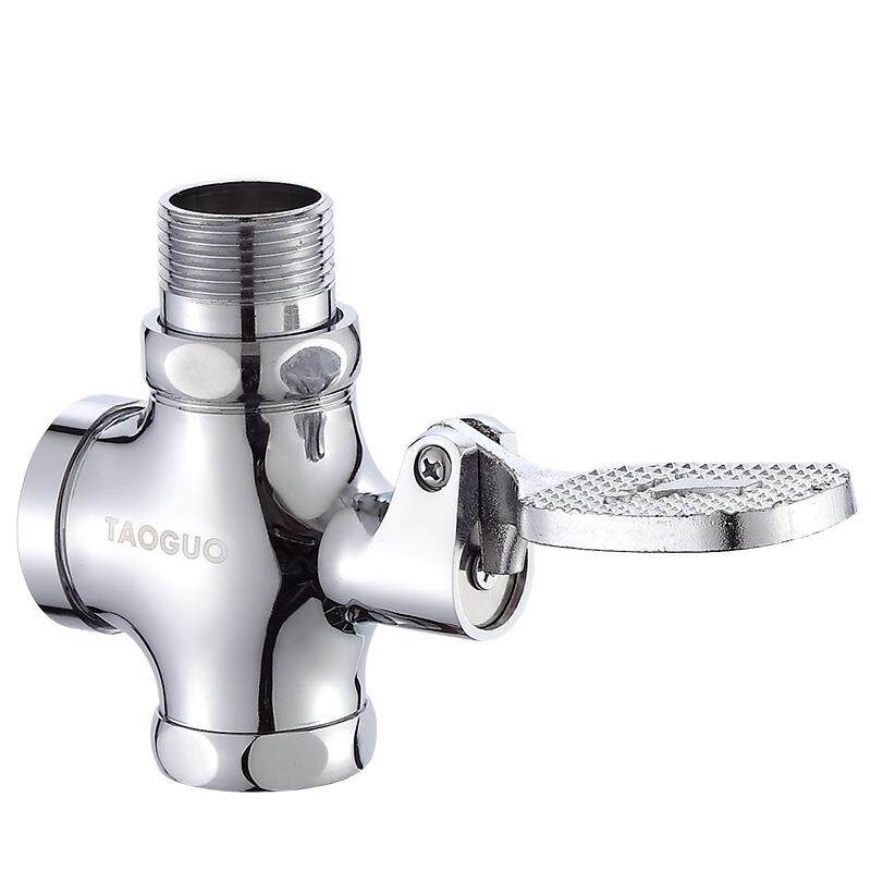 黄铜材质蹲便器冲水阀 自动回弹脚踏冲洗阀 厕所便池脚踏阀延迟阀