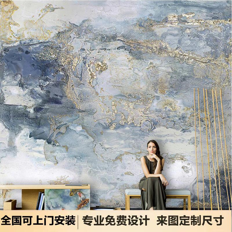 北欧抽象艺术油画墙布立体背景壁纸客厅电视背景墙纸沙发轻奢壁画