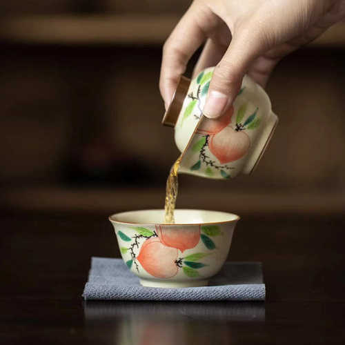 釉下彩手绘 一人茶具 套装户外便携女士精致随身旅行喝茶盖碗茶杯