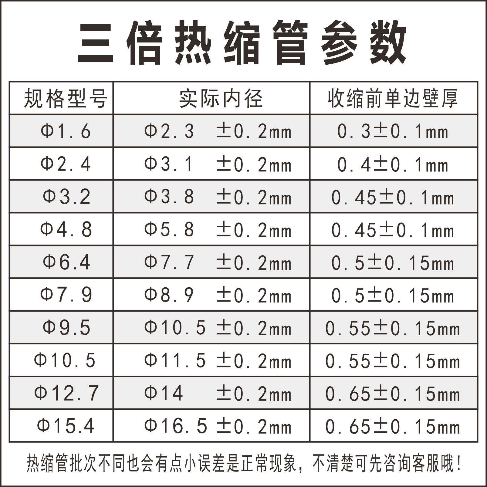 三倍带胶热缩管加厚防水3倍热宿管双壁管套管双臂管含胶耐磨