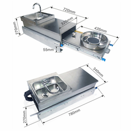 房车室外抽拉灶台 自行拖挂旅居车拖车改装房车配件 厨房户外