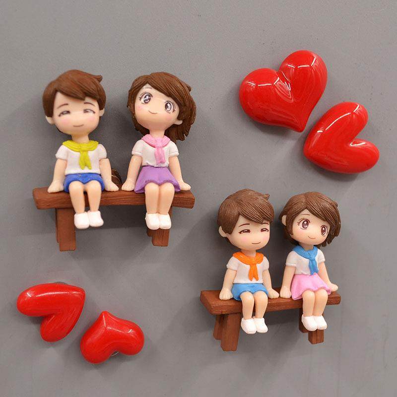 卡通装饰冰箱贴磁贴婚礼冰箱可爱磁扣结婚礼物磁力情侣留言贴定制