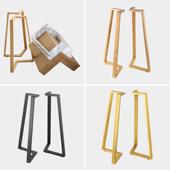 创金铁艺木纹V实型支撑架简V型脚约家用属木桌腿办公桌桌脚家具意