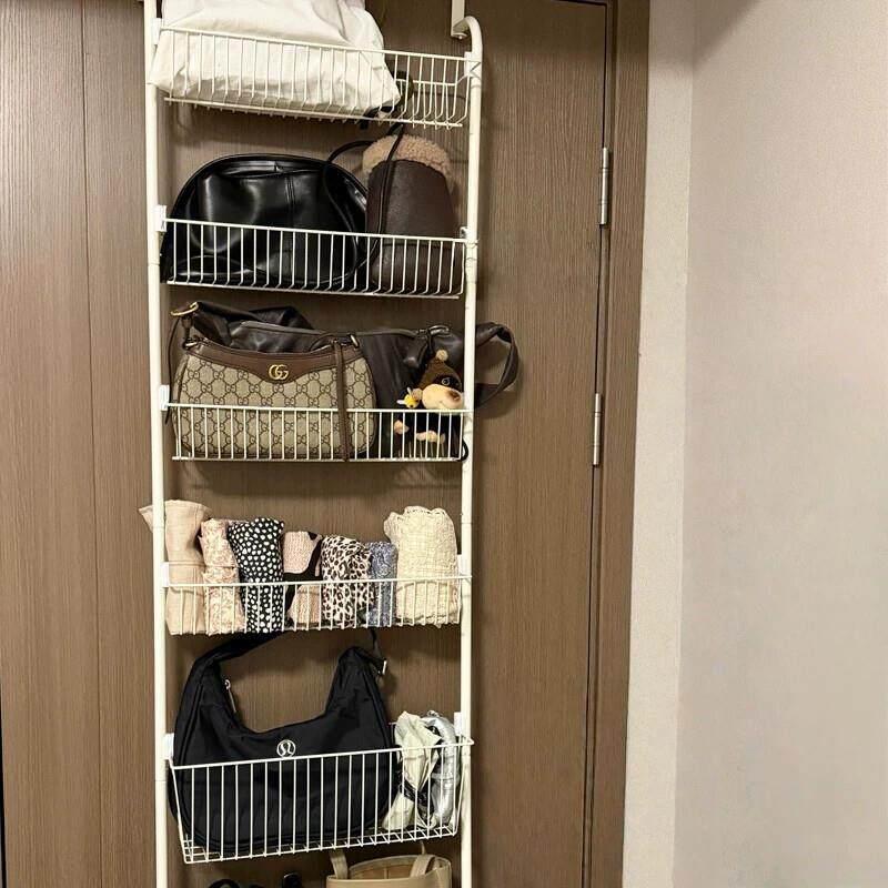 门后挂架置物架免打孔空间利用神器化妆室挂钩篮