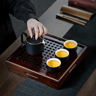 大小号简易家用蓄水储水排水干泡茶盘茶台茶托茶具托盘 竹茶盘