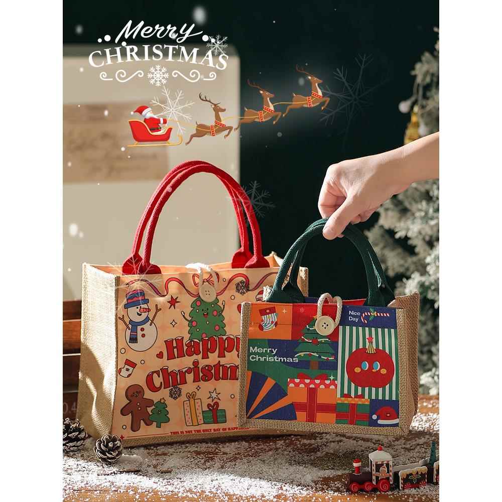 圣诞礼品袋礼品包装空袋圣诞装饰2025新书包大圣诞前夕礼盒