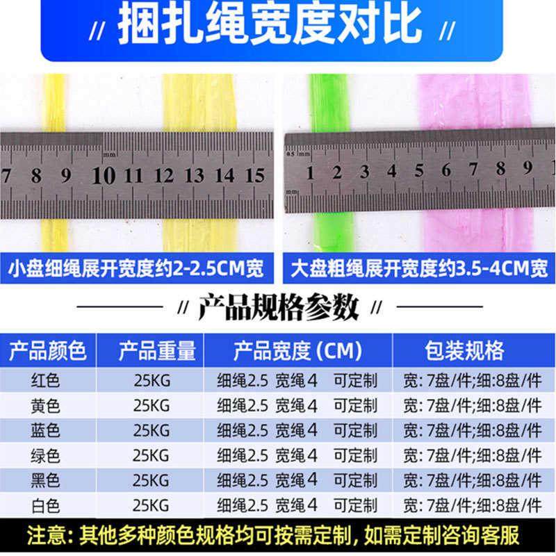 厂家直销捆扎绳包装扎口塑料打包绳撕裂膜尼龙草撕裂带厂家
