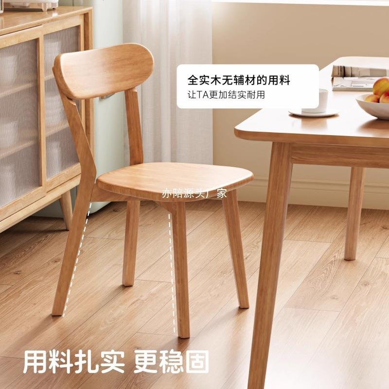 实木椅子靠家用餐椅背式餐桌椅商用中WLO复古餐子厅凳意式洽谈椅