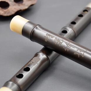 高档门乐匠檀笛老红木笛子初学零木基演础刻字FG竹笛专业奏入横笛