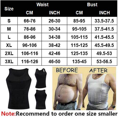 Men Slimming Body Shaper Waist Trainer Vest Tummy Control