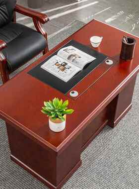 书桌办公桌电桌办公室中式老板写字台简约XOP家用单人桌脑实木椅